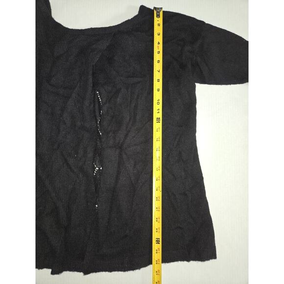Womens Peruvian Connection Peru Size Large Black Alpaca Sweater Open Back AH14-1 - Picture 8 of 10